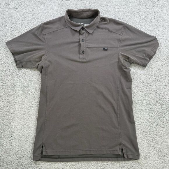 Arcteryx Shirt Mens S Grey Captive Polo Short Sleeve Performance Stretch - Picture 1 of 8